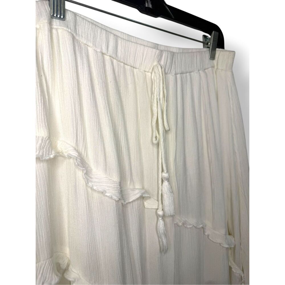 Boho Asymmetrical Maxi Skirt - Ivory - Picture 2 of 6